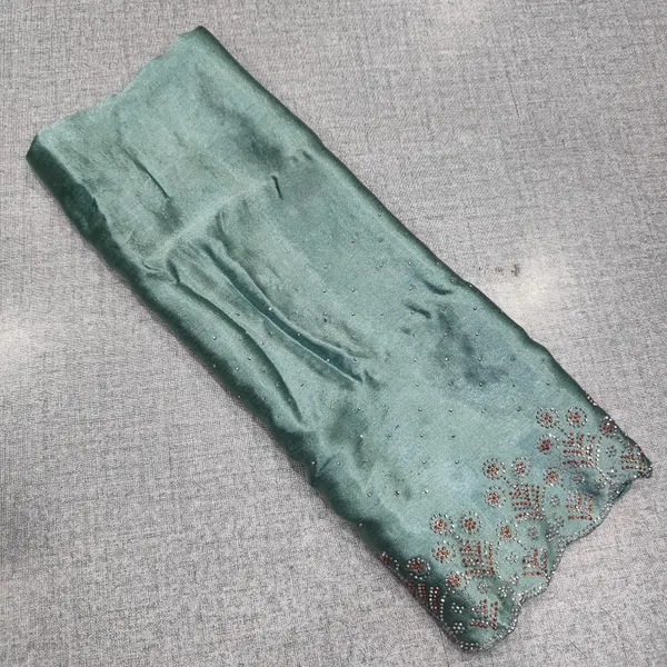 Crushed Satin Stone Work Hijab | HJ30